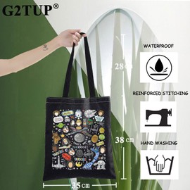 G2TUP Star Movie Canvas Tote Bag Princess Leia Fans Gift That's No Moon Death Star Shoulder Bag Darth Vader Merch, That No Moon Bl Tg