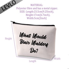 LEVLO Funny Gossip Lovers Gifts What Would Blair Waldorf Do Makeup Bags Blair Waldorf Quote Gift, What Would Blair Waldorf Do,