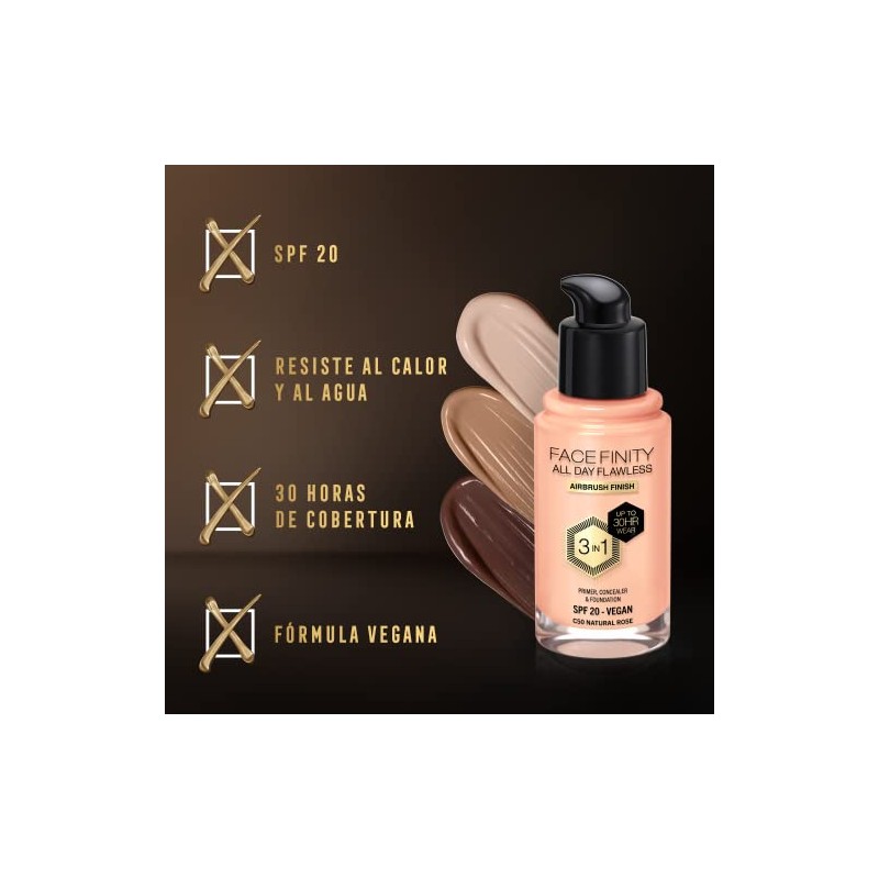 Max Factor All Day Flawless Foundation 50 Natural Rose 30ml