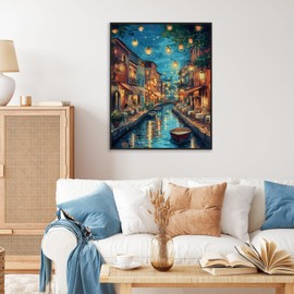 Camocin Paint by Numbers Kit for Adults - Venice Adult Paint by Number Kits on Canvas Without Frame for Beginner, Stream Landscape Oil Painting by Numbers Kit for Gift Home Wall Decor 16x20 InchInch