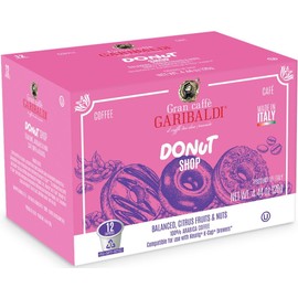 Caffè Garibaldi Coffee Pods, Single Serve Capsules for Keurig K-Cup Brewers, Single Serve Cups with 100% Arabica Blend, 12 Count Recyclable Coffee Pods - Donut Shop Light Roast