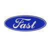 Domed Fast ECOBEAST Emblem Blue Compatible with/to use with Ford