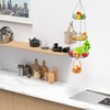Simple Houseware Adjustable Metal Hanging Fruit Basket, Oblate, Black, 11"