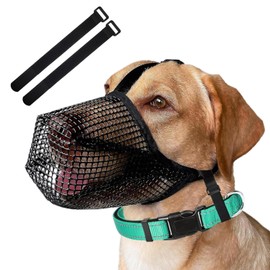 Fjquamitix Dog Muzzle, Soft Mesh Muzzles for Small Medium Large Dogs with Velcro Straps, Prevent Eating Biting Chewing Mouth Guard (XS)