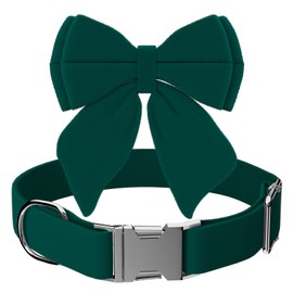 LVAOUO Dog Collar with Bowtie - Soft and Comfortable Velvet Puppy Collar, Dog Bow Tie with Adjustable Zinc Alloy Safety Buckle, Dog Collars for Boys and Girls，for Dog Weddings or Holiday Parties