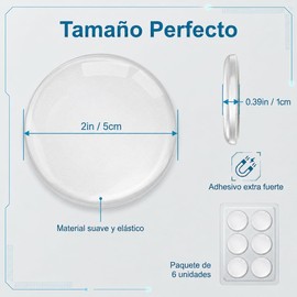 6Pzs Topes para Puerta, Protector de Pared de Silicona Transparente Tope de Goma Redondo, Tope de Puerta Autoadhesivo y Reutilizable, Protector Contra Golpes para Manijas, Muebles Refrigerador