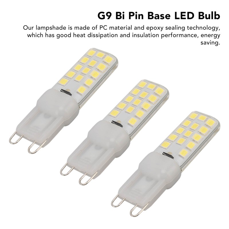 3Pcs G9 LED Light Bulb Dimmable Energy Saving Bi Pin