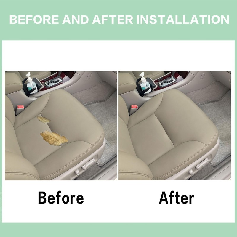 FZJDSD Light Beige Driver Side Bottom Microfiber Leather Replacement Seat
