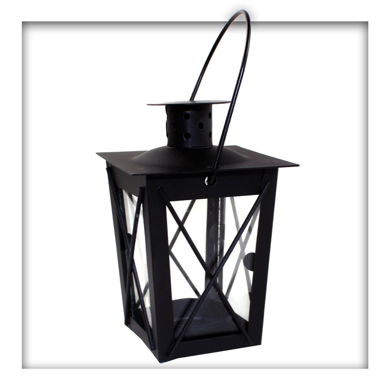Kieskönig CA156900003_AZ004 Metal Mini Lantern, Black Garden Lantern, Hanging Lantern,