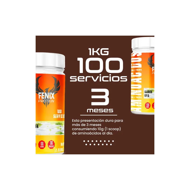Aminoácidos Fenix Protein 1 Kg Varios Sabores 100 Servicios