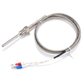 Hsthe Sea K Type Thermocouple, Thermocouple Sensor Probe Type K Thermocouple Temperature Controller Temperature Sensor 0-800°C 100mm Sample, M8 Thread (1.5 Metres)