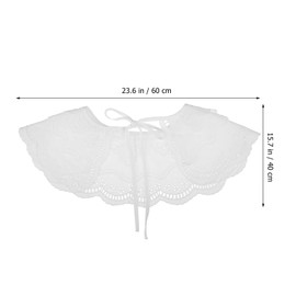 Artibetter Shawl False Collar, Cotton White Women Lace Collar, Floral Lace Layer Cape Shawl Elegant for Women Girls