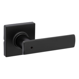 Kwikset Breton Privacy Door Lever for Bedroom and Bathroom Doors featuring Microban in Matte Black