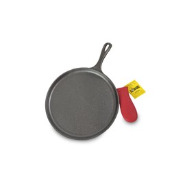 Lodge Cast Iron Griddle and Hot Handle Holder, 10.5", Black/Red