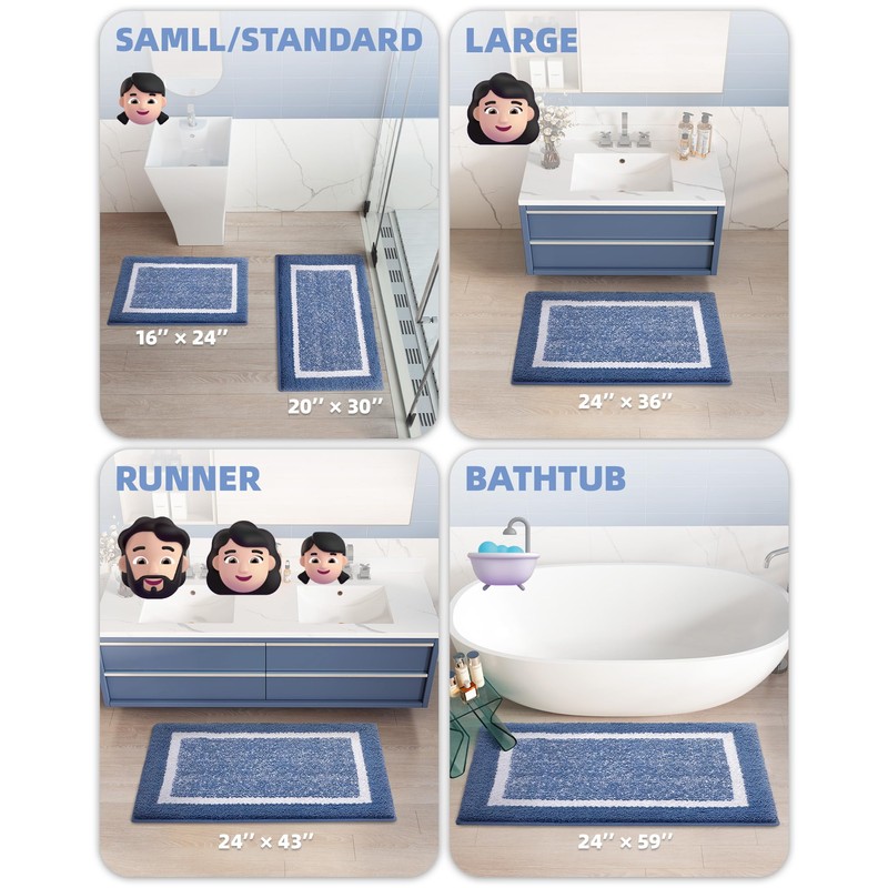 YUTA Bathroom Rugs, Extra Soft and Absorbent Microfiber Bath Mat,