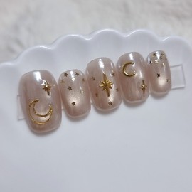 Glaze Night Handmade Nail Tips Magnetic Powder Nails - Long Square / 글레이즈 나이트 수제네일팁 자석 파우더네일 - 롱스퀘어