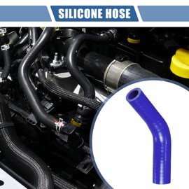 X AUTOHAUX 1 Pcs 19-22mm 0.75"-0.87" ID 90mm 3.54" Length 45 Degrees Blue Car Silicone Hose Coolant Hose Universal