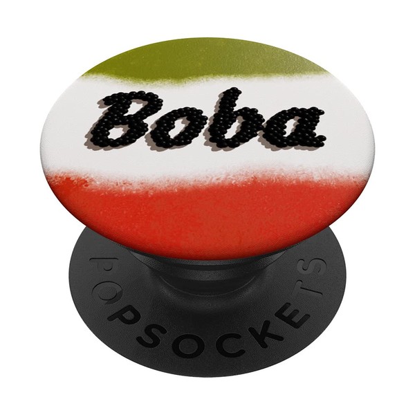 Strawberry Matcha Latte Boba PopSockets Swappable PopGrip