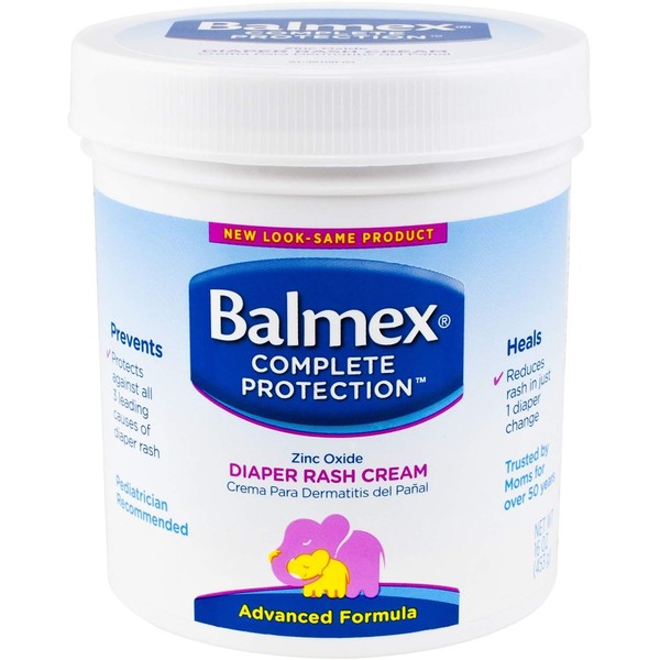 Balmex Diaper Rash Cream with 11.3% Zinc Oxide Active-Guard 16 oz (454 g)