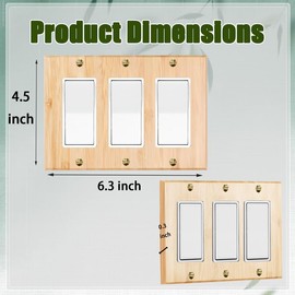 1PC Solid Wood Light Switch Plate Wall Plate Bamboo Light Switch Cover Quality Raw Wooden Switch Plate Covers Decorative Triple Toggle