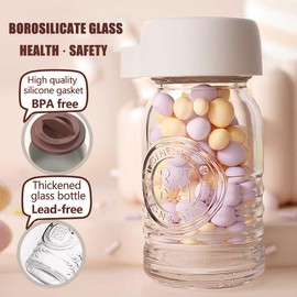 Clear Small Water Bottles,Mini Glass Juice Bottles 2.4 oz with Lids and Hand rope, Wellness Shot Glass Bottles,Leak proof Glass Bottles for Juicing, Espresso,Milk,Reusable,BPA Free (Pink Lids)