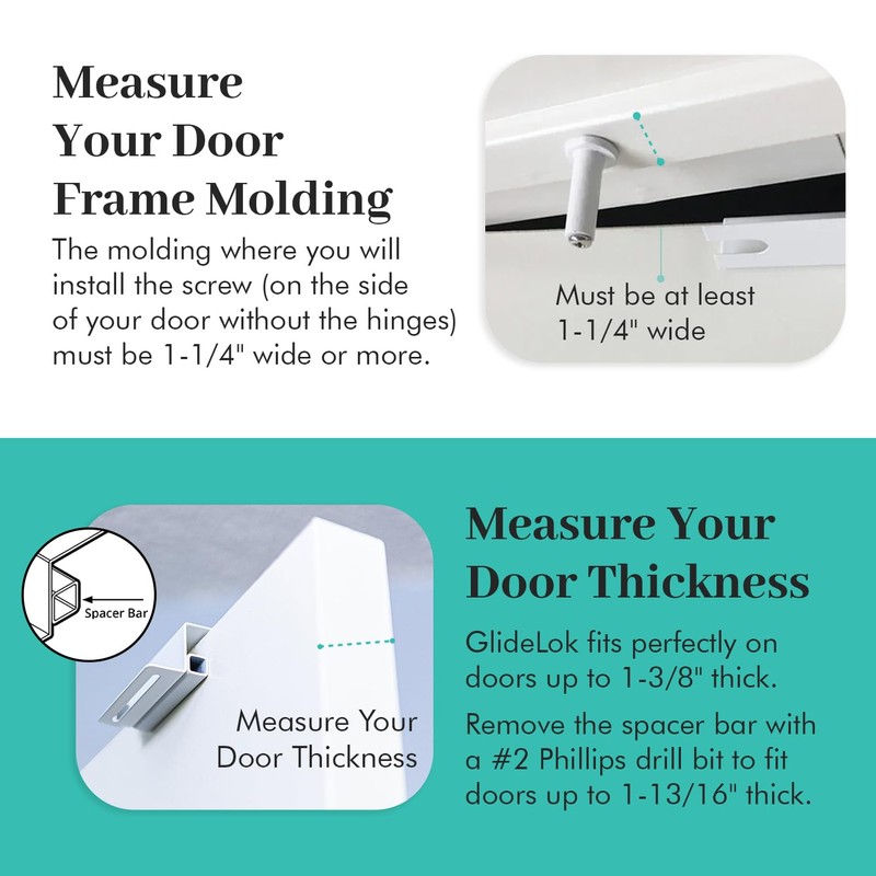 2 Pack – GlideLok Child Safety Door Top Lock |