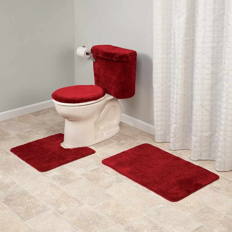 Miles Kimball Burgundy 5 Piece Bath Set