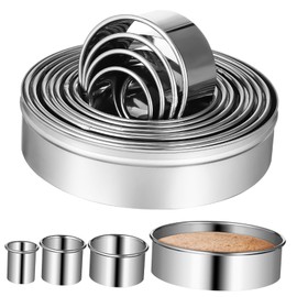 LABRIMP Pastry Rings Baking Muffin Ring Molds Stainless Steel Easy Clean Molds Sets