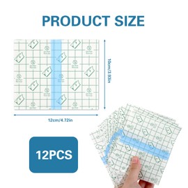 Pack of 20 Shower Plasters, Waterproof Tattoo Aftercare Bandages, Waterproof Plasters - 10 x 12 cm Transparent Film Bandage for Skin Protection when Showering, Sports & Healing