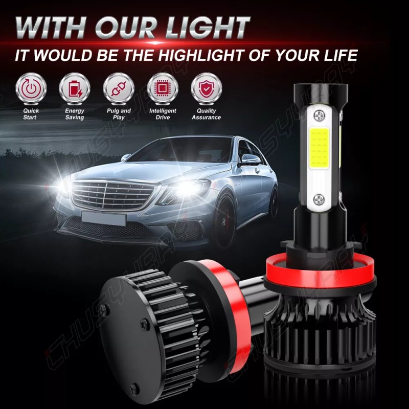 CHUSYYRAY For Freightliner Cascadia Combo 6x H11 LED Headlight Bulbs+Fog