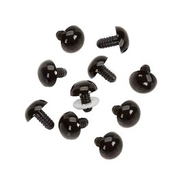 100Pcs 12mm Solid Black Plastic Screw Eyes Small Doll Eyes DIY Craft Toy Eyes Safety Eyes for Dolls Plush Animals Knitted Crafts Making Sewing Crafting Accessories
