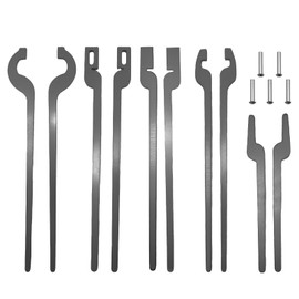 Rapid Tongs Bundle Set for Beginner Futher Smithing,5 Types DIY Blacksmith Tongs with Rivet Rapid Bolt Slot Jaw Flat Jaw V-Bit Scroll Tongs