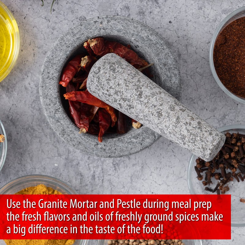 Maxam Grey Mortar and Pestle Set - 5 Inch -