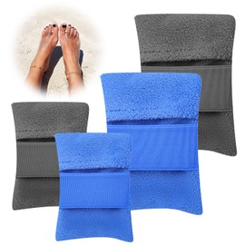 Abnaok 4PCS Sand Removal Bag, Sand Remover for Beach, Sand Brush for Beach feet, Sand Remover Brush Beach Vacation Camping Essentials Talc-Free