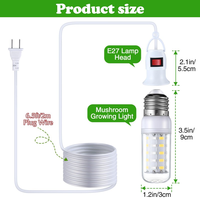Meonum 1 Pack LED Mushroom Grow Light, Dual Spectrum Grow