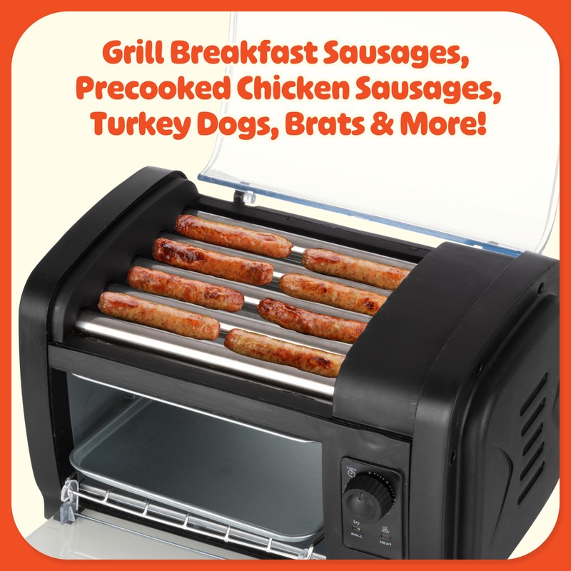 Hot Dog Toaster Oven - Countertop Hot Dog Roller with
