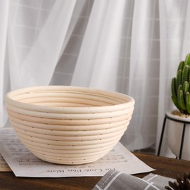 2 Pack 18cm Rund Gärkörbchen Banneton Brotform Korb,Handgewebter Natürlicher Rattan Gärkorb mit Leinen Liner Stoff,Backzubehör für Heim und Profi-Bäcker.