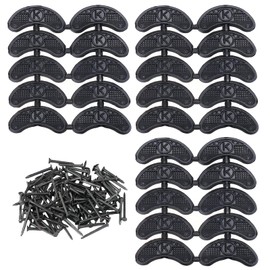 Heel Plates, Shoes Heel Plate Taps 30 PCS Rubber Tips Sole Heel Taps Side Worn Repair Patch Heel Tips Repair Pad Replacement with Nails for Boots and Shoes Repair Kit