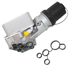 XUNUOPARTS 2.5L Aluminum Oil Cooler Filter Thermostat Compatible with 2010-2014 Volkswagen Golf 2012-2014 Volkswagen Passat Replace# 07K115397D 07K115397A 07K115397B