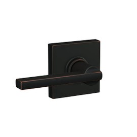 Schlage F10 LAT 716 COL Latitude Lever with Collins Trim Hall & Closet Passage Door Lock, Aged Bronze