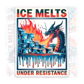 ICE Melts Under Resistance Sticke Anti ICE Vintage Dragon Waterproof Vinyl Sticker for Water Bottle Bumper Car Laptop