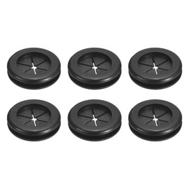 sourcing map 6Pcs Rubber Grommets 11/16"(18mm) ID 7/8"(22mm) Drill Hole Double Sided Firewall Hole Plugs Round Electrical Wiring Gasket, Black