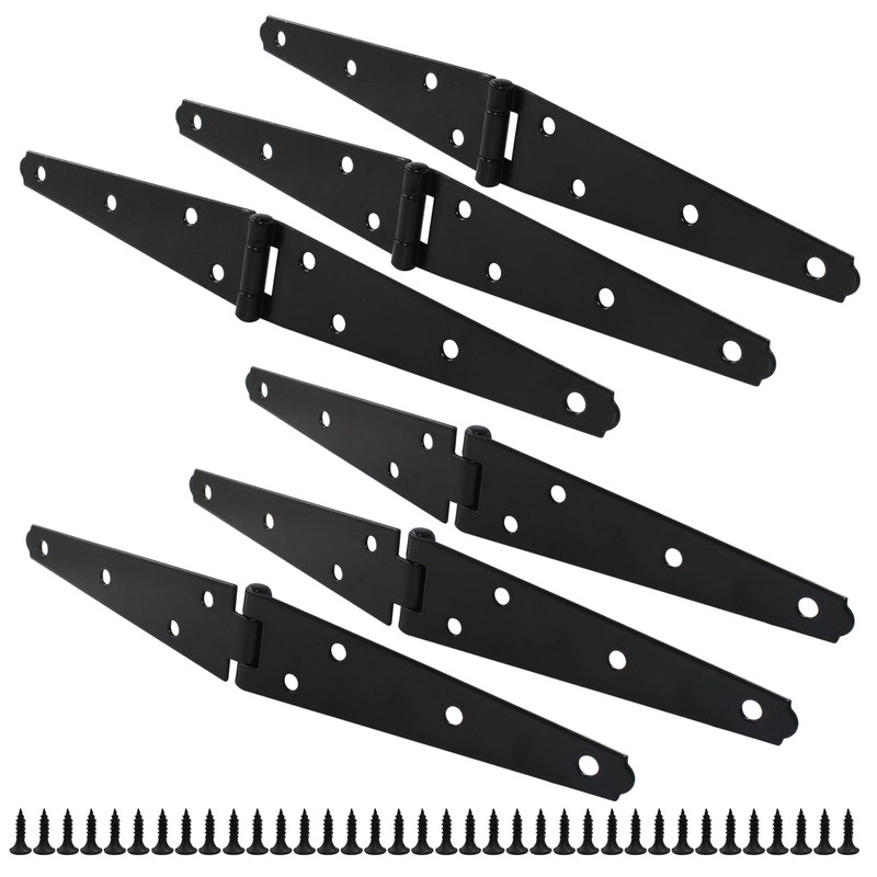 Litoexpe 5 Inch Light Strap Hinge 6 Pcs, Shed Hinges