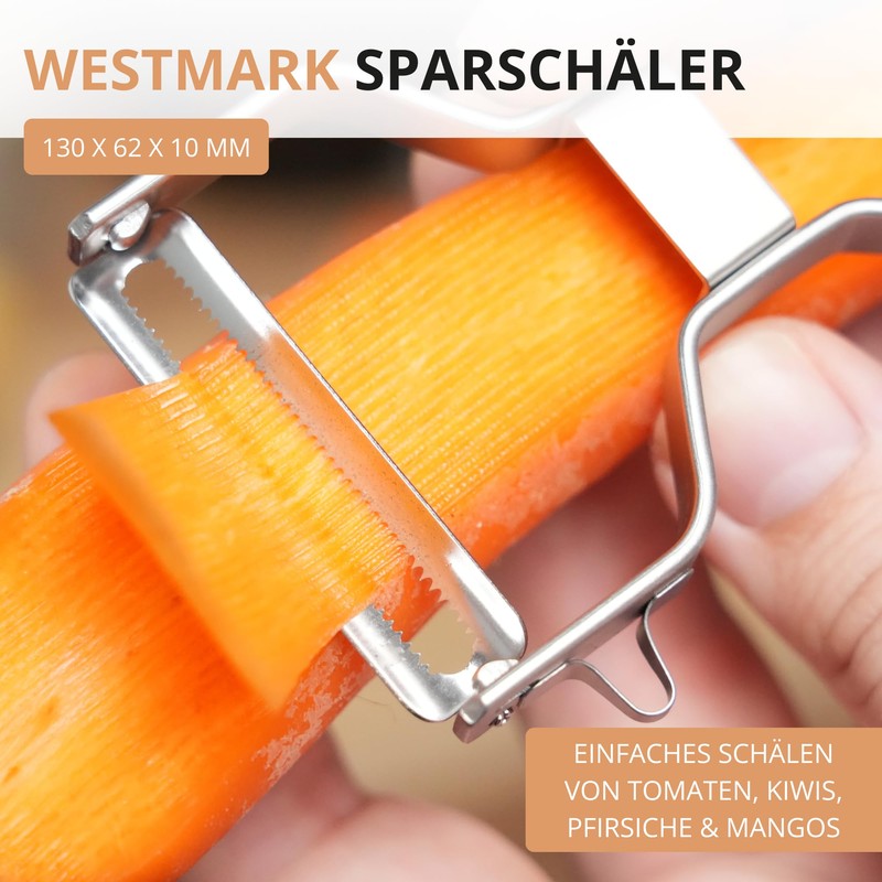 Westmark Peeler with 2 Edge Serrated Blades - Ideal for