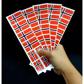 40 Removable Stickers: Norway Flag, Norwegian Party Favors, Decals