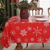 Christmas Table Cloth for Rectangle Tables, White Snowflake Print Wipe