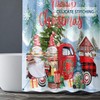 BIVINAR Christmas Gnomes Shower Curtains, Merry Christmas Buffalo Plaid Red