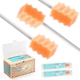 Qyoswab Gum-Protective Oral Swabs for Elderly, Safety Oral Swab Anti-Penetration, Anti-Slip Rod Extra Length. Higher Density Sponge Non-Detaching Sponge. Individually Wrapped 100 Counts.(Unflavored)