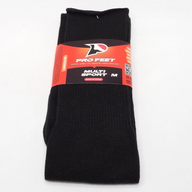 Pro Feet Polyester Multi-Sport Tube Socks Medium (9-11) 111 Black