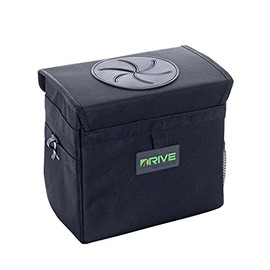 Drive Auto Products Car Trash Can - Collapsible, Leakproof Garbage Bin with Adjustable Strap and Disposable Liners - Car Accessories for Women and Men - Medium - Black